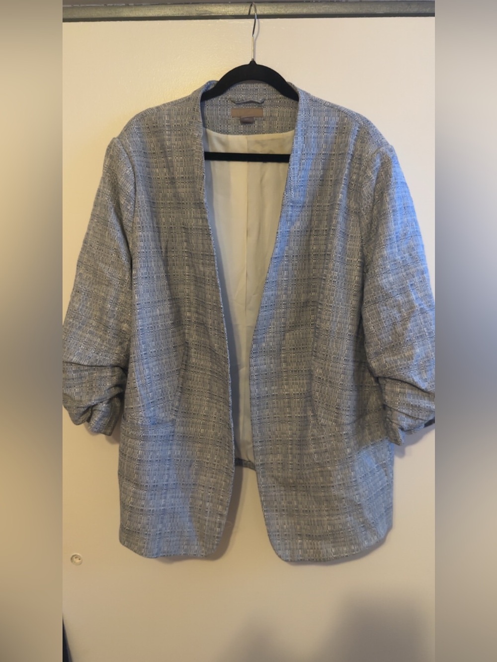 Plus Size H&M Light Blue Open-Front Women's Blazer Jacket